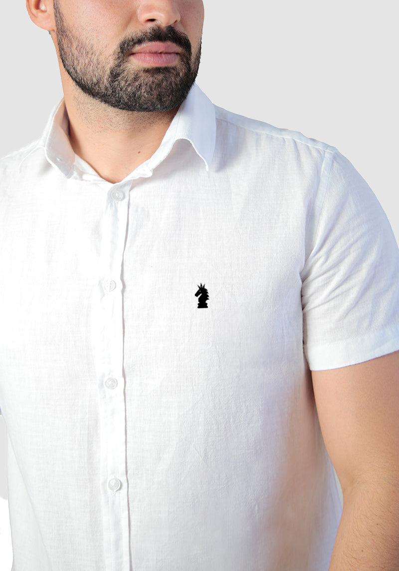 Camisa Manga Curta Slim Fit Linho