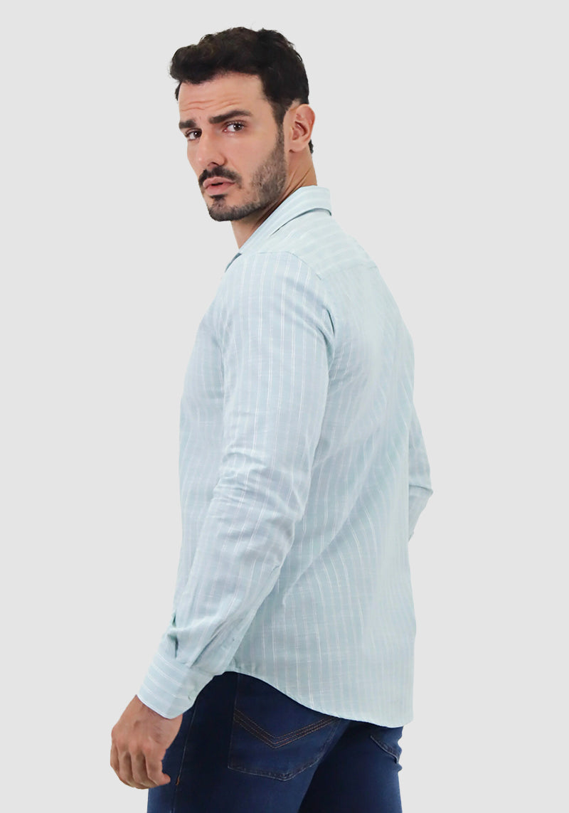 Camisa Slim Fit Listras Duplas