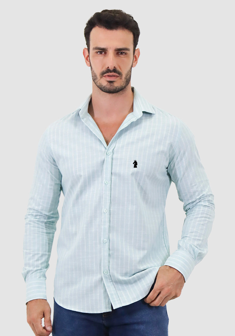 Camisa Slim Fit Listras Duplas